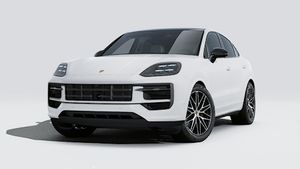 Utvändig vy av Cayenne Coupé Black Edition som visar bilens front och vänstra sida