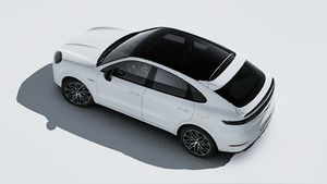 Utvändig vy av Cayenne E-Hybrid Coupé Black Edition sett från ovan