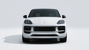 Utvändig vy av Cayenne S E-Hybrid Coupé Black Edition som visar bilens front