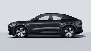 Utvändig vy av Cayenne Coupé Electric som visar bilens vänstra sida