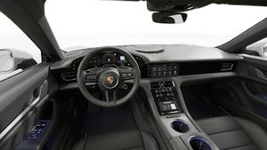 Interiörvy som visar ratten och instrumentbrädan på Taycan 4S Sport Turismo