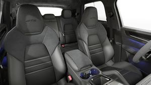 Interior view showing the front seats of Cayenne GTS