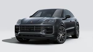 Exterior view of Cayenne Coupé Black Edition showing the front and left side of the car