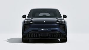 Zunanji pogled na Cayenne Turbo Electric , ki prikazuje sprednji del vozila