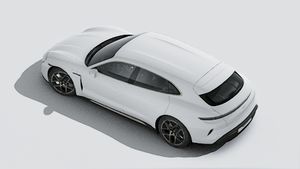 Zunanji pogled na Taycan Turbo Sport Turismo od zgoraj