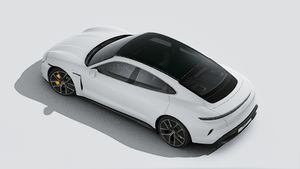 Vista exterior de Taycan Turbo S vista desde arriba