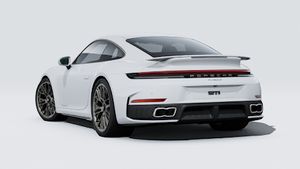 Exterior view of 911 Turbo S showing the back and left side of the car