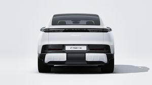Exterior view of Cayenne S Coupé Electric showing the rear of the car
