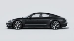 Vue extérieure de Taycan Black Edition montrant le côté gauche de la voiture