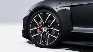 Vue extérieure du Taycan 4S Black Edition.
