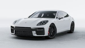 Vue extérieure de Panamera GTS montrant l'avant et le côté gauche de la voiture