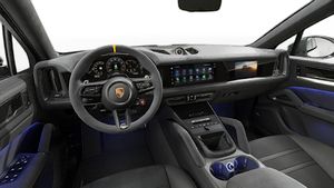 Direksiyon simidi ve gösterge panelini gösteren iç görünüm Cayenne Turbo E-Hybrid Coupé with GT Package