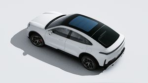 Cayenne Turbo Coupé Electric adresinin yukarıdan görülen dış görünümü