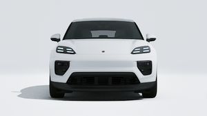 Macan 4 adresinin aracın ön tarafını gösteren dış görünümü