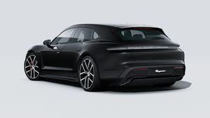 Taycan 4S Sport Turismo Black Edition adresinin aracın arka ve sol tarafını gösteren dış görünümü
