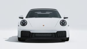 Exterior view of 911 Carrera 4 GTS Cabriolet showing the front of the car