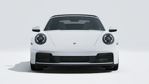 Exterior view of 911 Carrera 4S Cabriolet showing the front of the car