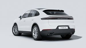 Exterior view of Cayenne Coupe showing the back and left side of the car