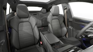 Interior view showing the front seats of Cayenne Turbo Coupé Electric