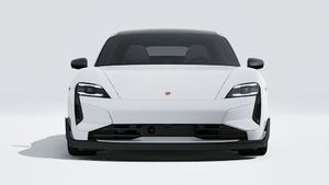 Exterior view of Taycan Turbo GT showing the front of the car