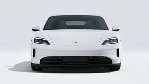 顯示汽車前部的Taycan的外部視圖