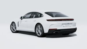 Panamera 4的外部視圖顯示汽車的後部和左側