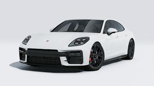 Panamera GTS的外部視圖顯示汽車的前部和左側