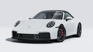 Зовнішній вигляд 911 Carrera 4 GTS Cabriolet , що показує передню і ліву сторону автомобіля