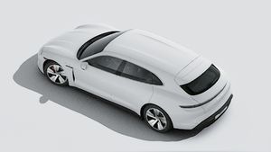 Зовнішній вигляд сайту Taycan 4S Sport Turismo з висоти пташиного польоту