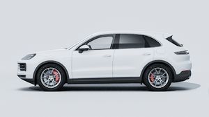 Exterior view of Cayenne S E-Hybrid showing the left side of the car