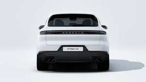 Exterior view of Cayenne S E-Hybrid showing the rear of the car
