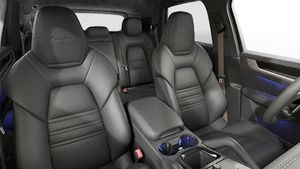 Interior view showing the front seats of Cayenne Turbo E-Hybrid