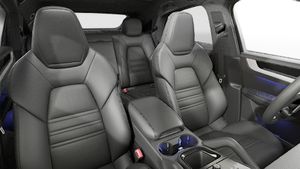 Interior view showing the front seats of Cayenne Coupé