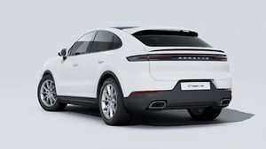Exterior view of Cayenne Coupé showing the back and left side of the car