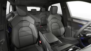 Interior view showing the front seats of Cayenne Electric