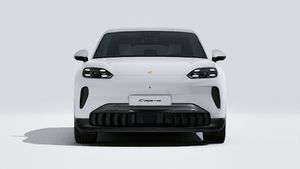 Exterior view of Cayenne Electric showing the front of the car