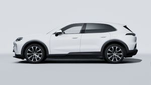 Exterior view of Cayenne Electric showing the left side of the car