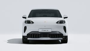 Exterior view of Cayenne S Electric showing the front of the car
