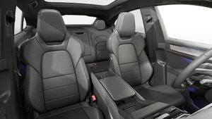 Interior view showing the front seats of Cayenne S Coupe Electric
