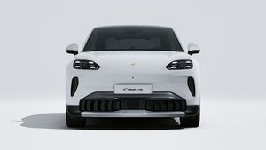 Exterior view of Cayenne S Coupe Electric showing the front of the car