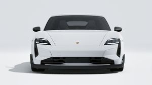 Exterior view of Taycan Turbo GT showing the front of the car