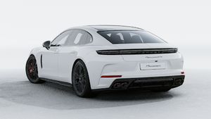Exterior view of Panamera GTS showing the back and left side of the car
