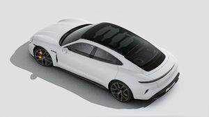 Vista exterior de Taycan Turbo S vista desde arriba
