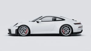 Exterior view of 911 GT3 with Touring Package showing the left side of the car