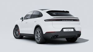 Exterior view of Cayenne S E-Hybrid Coupé showing the back and left side of the car