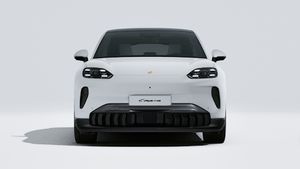 Exterior view of Cayenne Coupé Electric showing the front of the car