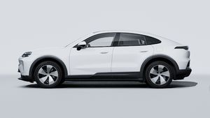 Exterior view of Cayenne Coupé Electric showing the left side of the car