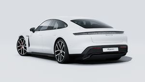 Exterior view of Taycan 4S Black Edition showing the back and left side of the car