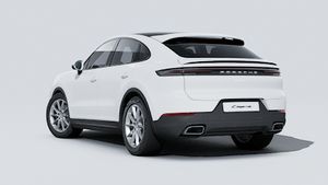 Exterior view of Cayenne Coupé showing the back and left side of the car