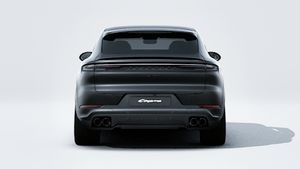 Exterior view of Cayenne Coupé Black Edition showing the rear of the car